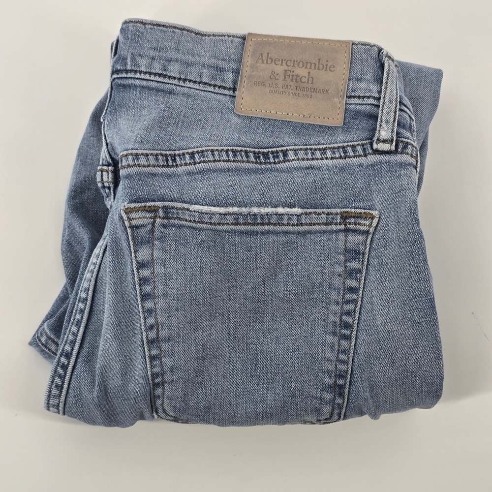 Abercrombie & Fitch Jeans Men 30x30 Blue Skinny Stretch Distressed Ripped Denim